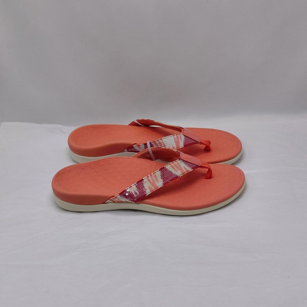 Vionic Womens Flip Flop Sandals Size 7 Sequin Comfort Vacation Resort Chic Flats